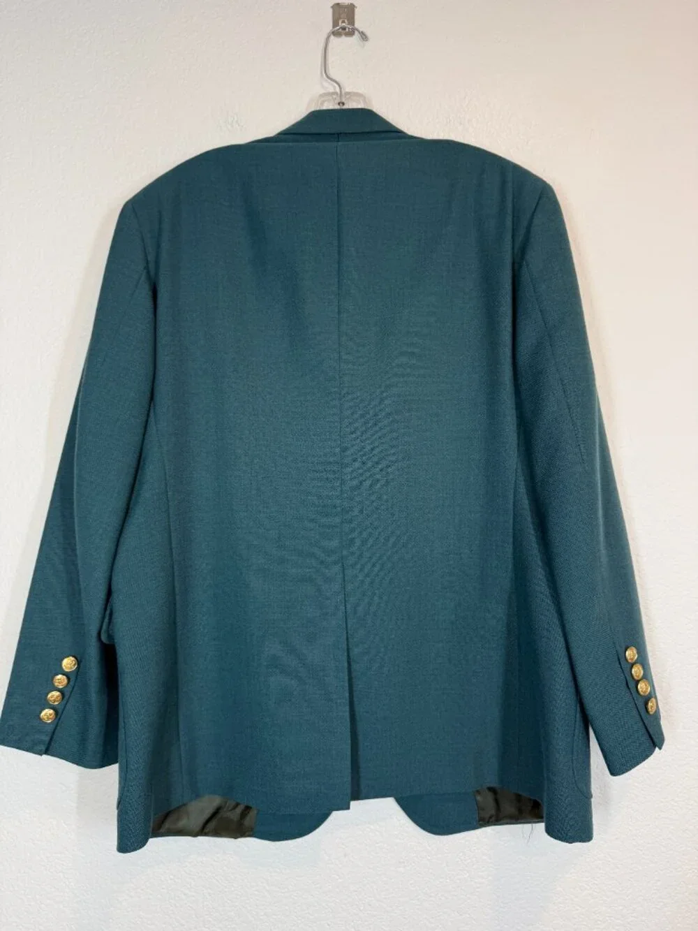 Palm Beach Sports Coat Blazer Teal Green Gold Buttons USA Golf Preppy 44